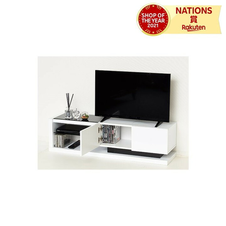 楽天市場】＼レビュープレゼント／ 鏡面TVボードW120 モノトーン 扉 