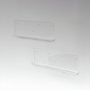 アクリリックウォールシェルフW60浅型2個組 クロシオ 飾り ディスプレイ アクリル素材 壁に取り付ける 場所とらない リビング 洗面所 トイレ 狭い場所 透明 クリアー