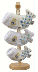 室内鯉飾り 白藍 卓上 小 こいのぼり 鯉のぼり ミニ 室内用 室内飾り 端午の節句 初節句 こどもの日 モダン おしゃれ かわいい 男の子 コンパクト 省スペース