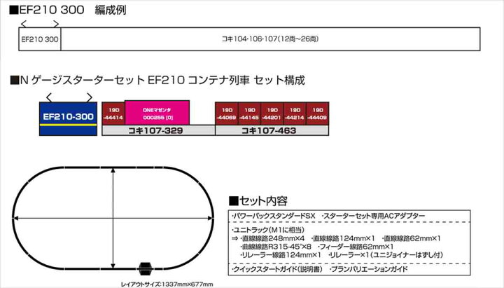 楽天市場】Nゲージ スターターセットEF210 コンテナ列車 コンテナ 