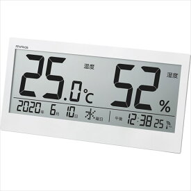 MAG デジタル温度湿度計 ビッグメーター ホワイト TH-107WH-Z 電波時計 温度湿度 多機能 おしゃれ かわいい シンプル インテリア 人気 ギフト プレゼント