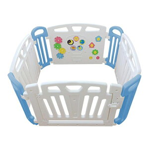 パステルカラーサークル2ブルー ベビーサークル ベビールーム キッズルーム キッズスペース シンプル 扉付き プレイパネル ジョイント式 簡単組み立て コンパクト JTC