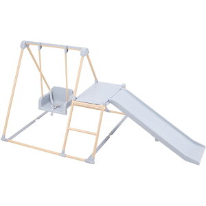 おりたたみロングスロープキッズパークF ベージュ ジャングルジム 室内ジャングルジム すべり台 鉄棒 ブランコ 子供 滑り台 折りたたみ 折り畳み 室内遊具 室内アスレチック ノンキャラ シ