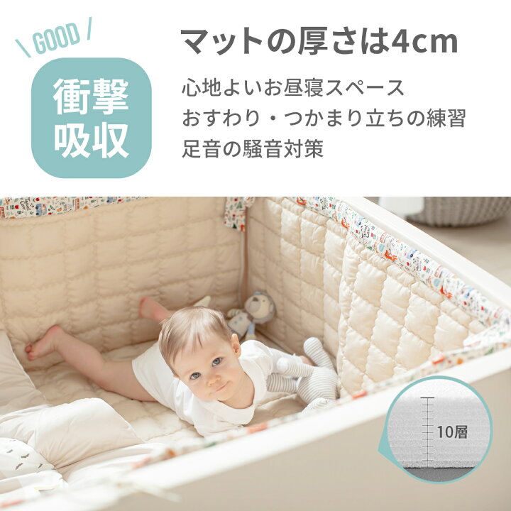 楽天市場】Lucky Star プレイマット マット 折りたたみ ベビーサークル 