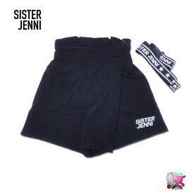 メール便送料無料　SISTER JENNI 2020春夏　星ロゴベルト付スカート風ショーパン　ブラック　ショートパンツ　ラップスカート風【シスタージェニィ ティーンズ ガールズ ジュニアファッション スクール おしゃれ 子供服 キッズ 女の子】