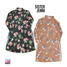 30％OFF　SALE　セール　メール便送料無料　SISTER JENNI 2020春夏　ボタニカル柄シャツガウン　ブラック　ブラウン　重ね着　ブラウス　ロング丈　羽織ものシスタージェニィ ティーンズ ガールズ ジュニア スクール 女の子