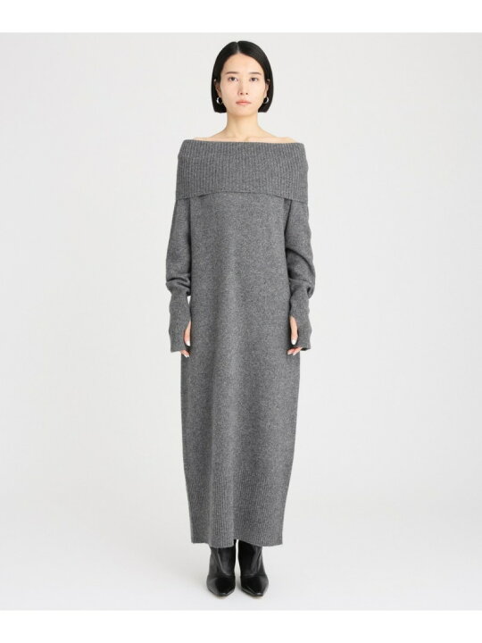 楽天市場】【SALE／30%OFF】オフショルロングニットワンピース 