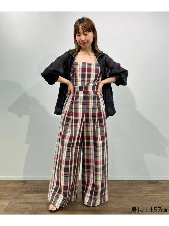 楽天市場】【SALE／50%OFF】リネンチェックオールインワン BABYLONE 
