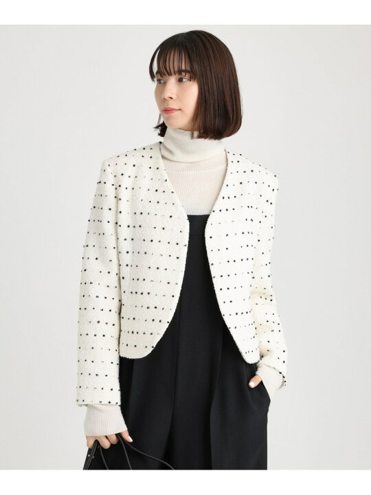 楽天市場】【SALE／60%OFF】ノーカラーツイードジャケット BABYLONE 
