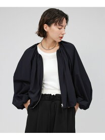 撥水ノーカラーブルゾン BABYLONE バビロン ジャケット・アウター ブルゾン・ジャンパー ブラック ホワイト【送料無料】[Rakuten Fashion]