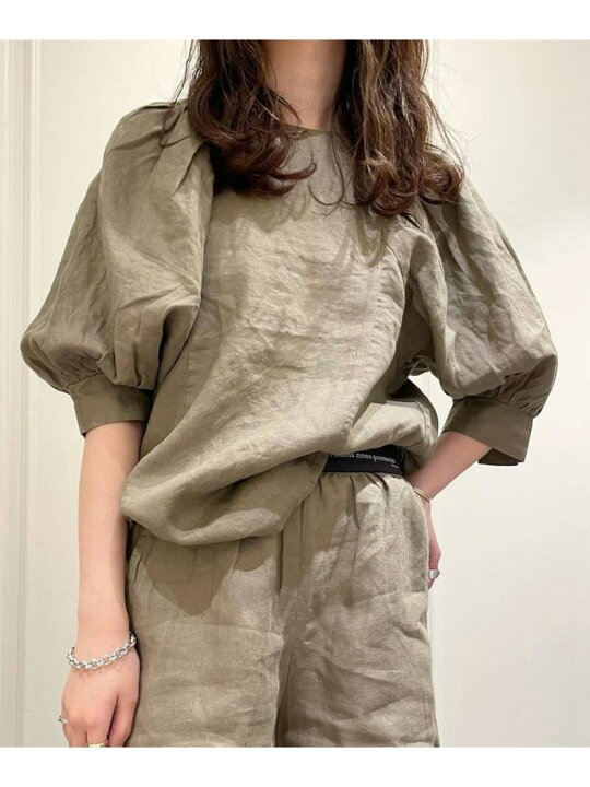 楽天市場】【SALE／40%OFF】リネンギャザーブラウス BABYLONE バビロン 