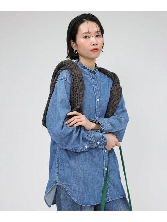 楽天市場】【SALE／30%OFF】デニムフリルシャツ BABYLONE バビロン 