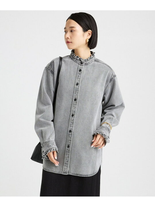 楽天市場】【SALE／30%OFF】デニムフリルシャツ BABYLONE バビロン 