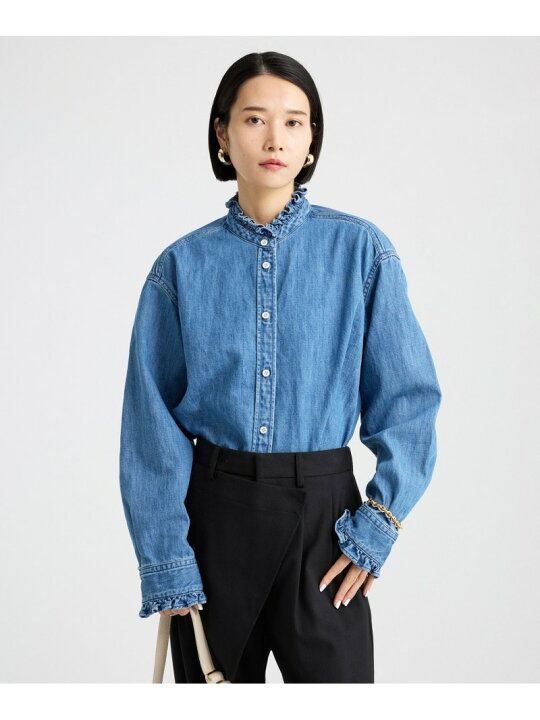 楽天市場】【SALE／30%OFF】デニムフリルシャツ BABYLONE バビロン 