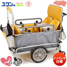 【2〜3週間程で出荷予定】お散歩カート 五十畑工業 スワニーSS[4シートタイプ／ノー パンク仕様]/　避難車 スワン 4人乗り シート付 幼稚園 施設向け 保育園 SoDo