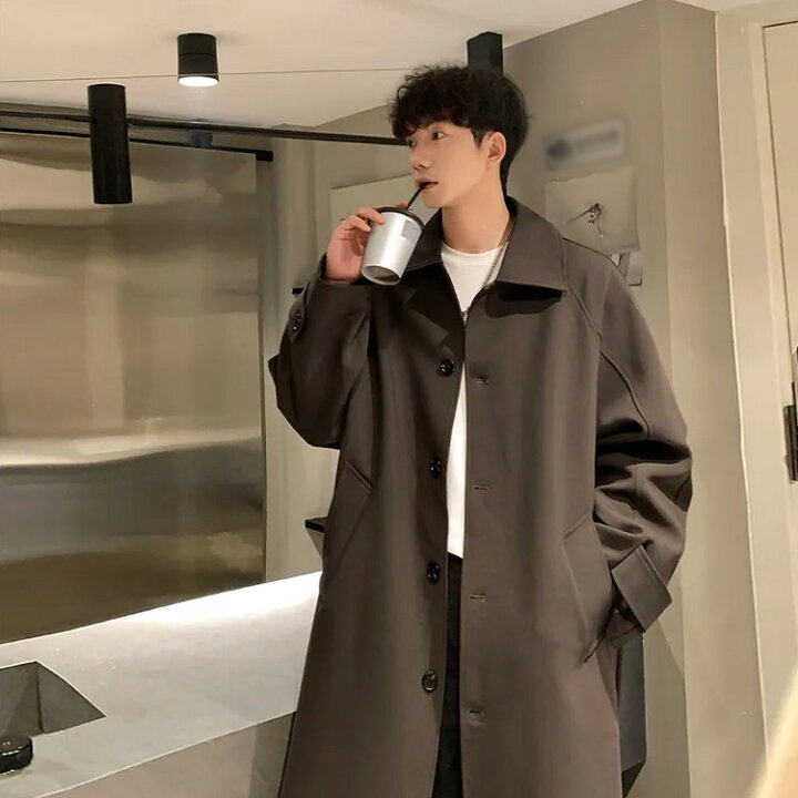 楽天市場】ステンカラーコート ロング丈 メンズ 春 秋 コート 