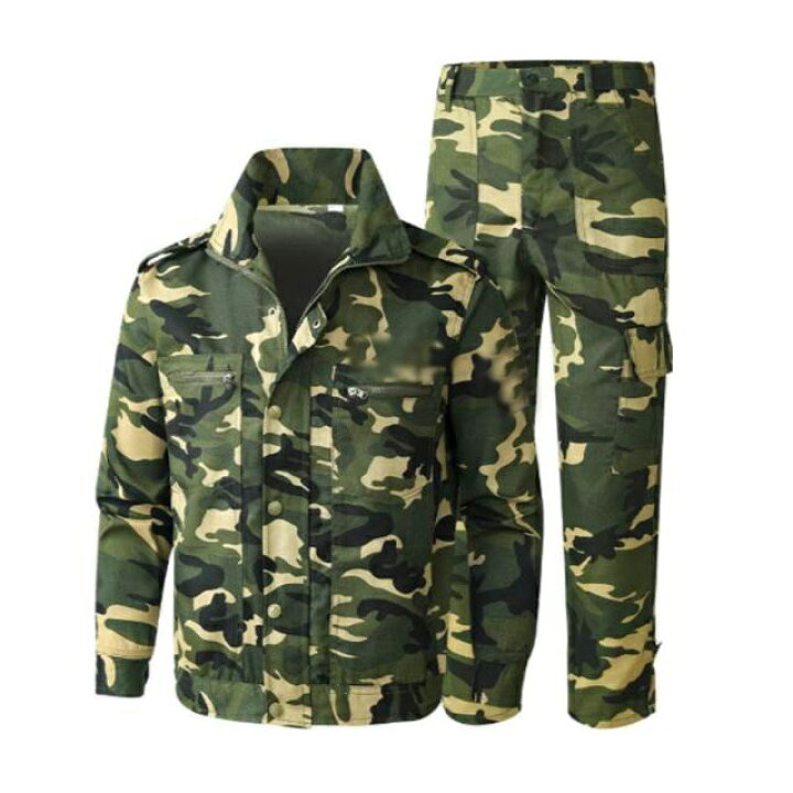楽天市場】作業服 迷彩柄 メンズ 上下セット ジャケット ロングパンツ 
