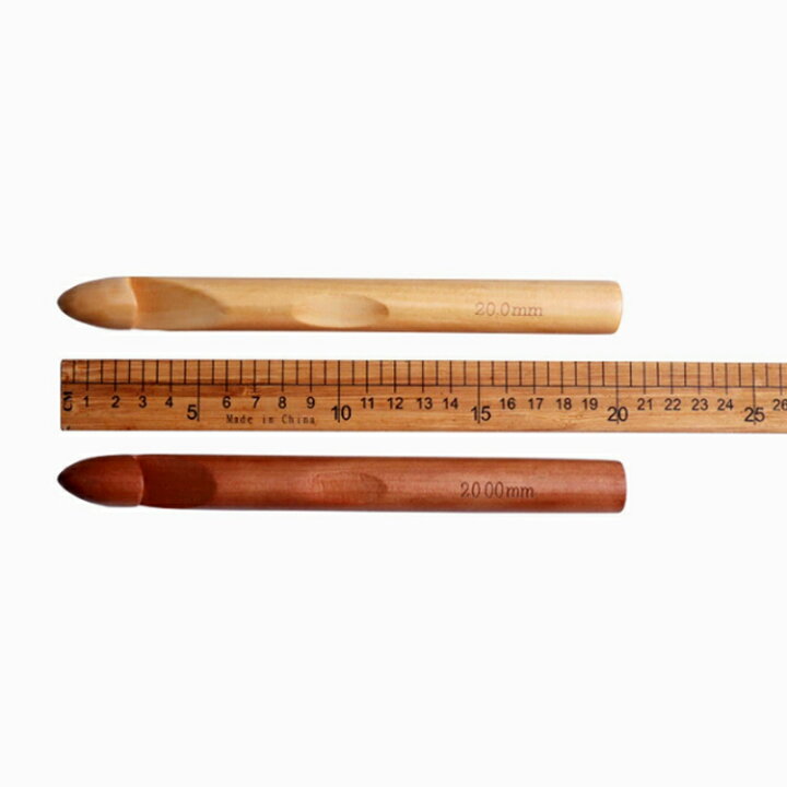 楽天市場】3本セット かぎ針 木製 竹製 編み針 極太かぎ針 15mm 20mm 