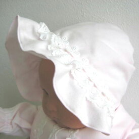ベビー用 お帽子 新生児からOK　アロエスムース素材 保湿 抗菌 赤ちゃん カラー：ピンク