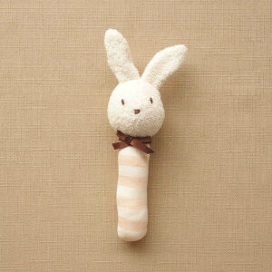 オーガニックコットン ベビーラトル ウサギ 日本製 赤ちゃんのおもちゃ 男の子 女の子 男女兼用 にぎにぎ ガラガラ 新生児用品 オフホワイト