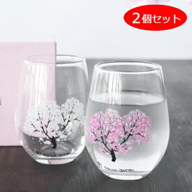 ＼温度で色が変わる！／ 丸モ高木陶器 冷感グラス グラス コップ 冷感 桜 冷感桜 フリーグラス 2個セット ペアセット 325ml×2 日本製