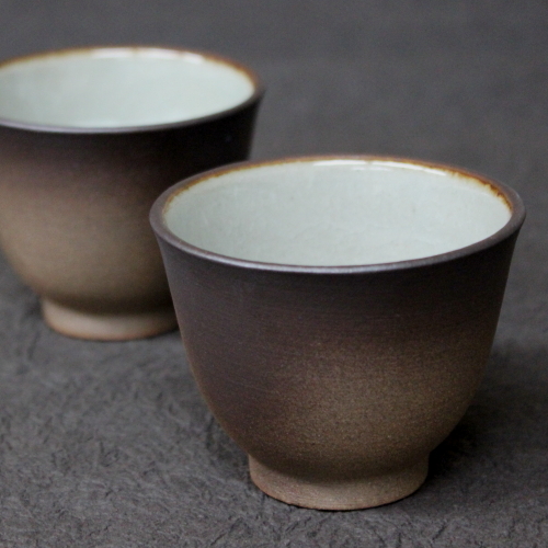煎茶碗 2個セット 100cc×2 至高茶碗 藤総製陶所 萬古焼 四日市 日本製