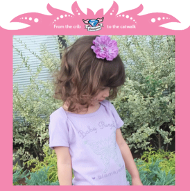 Baby Purple×glamajamaスペシャルバージョン♪おしりのフリフリと胸元のきらきらにノックアウト！フリフリロンパース BUTTERFLY　ラベンダー◆プレゼント・ギフト・出産祝い・お祝い・キッズ・ベビー・赤ちゃんベビー服・ベビー用・女の子◆