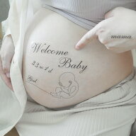 一筆赤ちゃん BabyRiver Baby マタニティフォトシール ブランド 可愛い プレゼント 贈り物 マタニティペ…