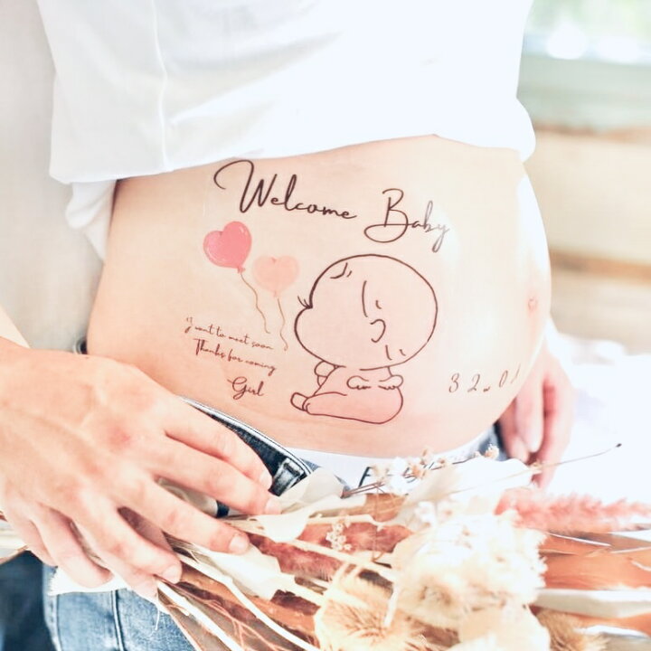 楽天市場】Baby 公式ロゴ ピンク BabyRiver マタニティフォトシール 