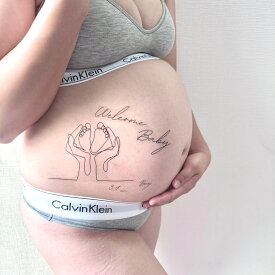 一筆手足 BabyRiver Baby マタニティフォトシール ブランド 可愛い プレゼント 贈り物 マタニティペイントシール マタニティ フォトシール タトゥーシール ボディーシール マタニティシール マタニティーシール