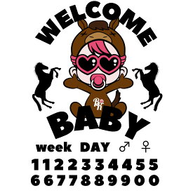 干支　ベリーちゃん 　午年 BabyRiver マタニティフォト シール ブランド 可愛い プレゼント 贈り物 マタニティペイントシール マタニティフォトシール タトゥーシール ボディーシール マタニティシール マタニティーシール