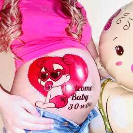 BabyRiver ハートベリーちゃん A4サイズ マタニティフォトシール ブランド 可愛い プレゼント 贈り物 マタニティペイントシール マタニティフォト シール タトゥーシール ボディーシール マタニティシール マタニティーシール ハート