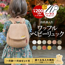 ワッフル ベビーリュック 名入れ無料 1歳 誕生日 令和7年新米 コシヒカリ 一升餅リュック プレゼント ベビー リュック 名入れ刺繍 ふわもこ ギフト セット 小分け 一升餅 一升米 一生米 一升餅セット 男の子 女の子 出産祝い