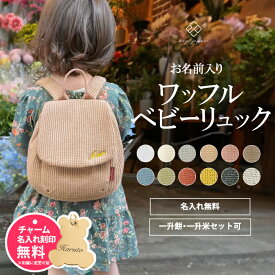 ワッフル ベビーリュック 名入れ無料 1歳 誕生日 令和7年新米 コシヒカリ 一升餅リュック プレゼント ベビー リュック 名入れ刺繍 ふわもこ ギフト セット 小分け 一升餅 一升米 一生米 一升餅セット 男の子 女の子 出産祝い