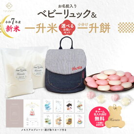 令和7年産 新米 ベビーリュック + 一升餅セット or 一升米セット ベビー リュック 一升餅リュック 名入れ無料 1歳 誕生日プレゼント リュック リュックサック 小分け男の子 女の子 ブランド 一生餅 一生米 選び取りカード 出産祝い