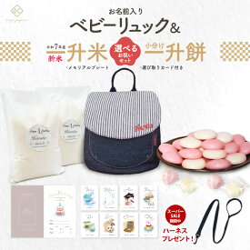 ＼SS期間中ハーネスプレゼント 12/11 1:59迄／令和7年産 新米 ベビーリュック + 一升餅セット or 一升米セット ベビー リュック 一升餅リュック 名入れ無料 1歳 誕生日プレゼント リュック リュックサック 小分けブランド 一生餅 一生米 選び取りカード 出産祝い