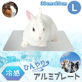 【楽天1位】ひんやりアルミプレート（L）30cm×20cm 小動物 用品 ひんやりグッズ 冷感 クールマット 夏対策 冷たい エアコン 涼感 冷却 猫 犬 ネコ ねこ モルモット 小型 涼感プレート プレート うさぎ ケージ 暑さ対策 ひんやり マット ペット用品 ネコポス無料！