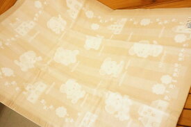 【送料無料/一部地域除く】【あす楽対応】日本製ベビー毛布わんちゃん柄 ベージュ38-3002*【babbun】