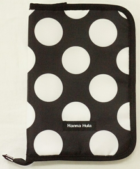Hanna Hula ハンナフラ マルチケースLサイズ 母子手帳ケース(ブラックドット)CBO-13-L