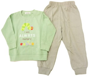 PICKPICKエリック・カールはらぺこあおむしあったか素材裏起毛長袖パジャマ(スウェットスーツタイプ)FH8630本体綿100%