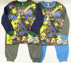 【メール便利用!送料込み】BANDAI スプラトゥーン3 光るパジャマ長袖 (暗いところで光る)47843裏起毛素材男の子120cm-130cm(配送区分B)