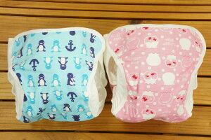 【メール便利用!送料込み】【ナカムラ赤ちゃん店オリジナル】おむつカバーペンギン&金魚鉢柄80cm11-11027【サイズ展開70/80/90cm】【コットン】【シンクビー】