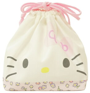【メール便利用!送料込み】サンリオ 底板付きランチ巾着 ハローキティWH