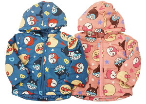 【メール便利用!送料込み】アンパンマンジップアップ中綿入りジャンパーフード付き総柄EA7945(軽くてあったか上着)(配送区分A)