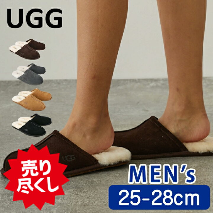 UGG アグ スリッパ メンズ シープスキンルームシューズ SCUFF スカッフ ムートン オーストラリア ギフト リモートワーク 在宅ワーク リラックス もこもこ ふわふわ 暖かい 男性【海外正規品】 ザ・ベビーストア UGG PENDLETON ルームシューズ スリッパ