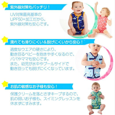 楽天市場 楽天ランキング 38週間連続1位 22 Offクーポン配布中 スプラッシュアバウト ベビー 水着 男の子 女の子 ベビーラップ ベビースイミング ラッシュガード 60 70 80 90 95cm 赤ちゃん 水着 子供 キッズ 水着 親子 スイミング 保温 グレコ ロンパース 水着