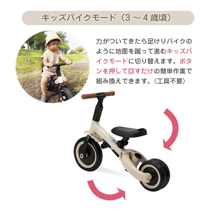 楽天市場】【マラソン期間P5倍】のりかえ三輪車 押し棒付き ヤトミ 股 
