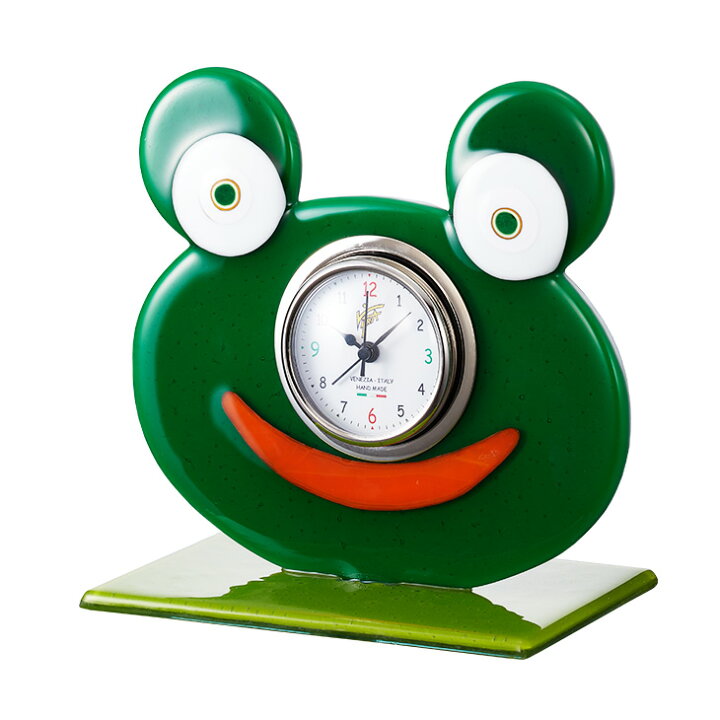 楽天市場 目覚まし時計 置き時計 置時計 おしゃれ Vitra ヴィトラ キャラクター かわいい カエル Rana Frog ベネチアングラス キッズ アナログ 輸入雑貨 イタリア インテリア 伝統工芸品 ガラス アート ヨーロピアン La Boutique Montres A Paris
