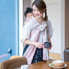 抱っこもおんぶもしっかり支える◎へこおび ダイヤモンド織 Hishi　もも×オリーブ（厚手）