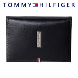 トミーヒルフィガー 財布 メンズ TOMMY HILFIGER ロゴプレート レザー名刺入れ　カードケース 31tl20x020